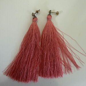 Elegant Pink Tassel Earrings